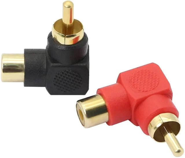 Alt view image 7 of 7 - 90 Degree RCA Adapter, RCA Male to Female Elbow Connectors,Gold-Plated Right Angle Adapter for Stereo Audio or AV Video-2pcs
