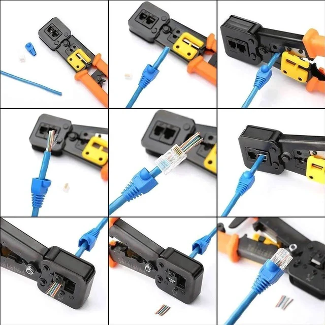 Alt view image 5 of 5 - EZ RJ45 Crimp Tool Pass Through Cat5 Cat5e Cat6 Crimping Tool for RJ45/RJ12, CAT5, CAT5e, CAT6 Regular and End-Pass-Through connectors