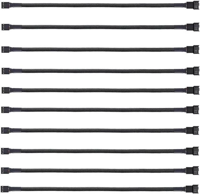 Main image of (10 Pack) 4-Pin PWM Fan Splitter Cable, 10.5"Sleeved Braided Adapter Computer PC Fan Power Extension Cable Converterfor Computer ATX Case 4 Pin 3 Pin Cooling Fan Cable