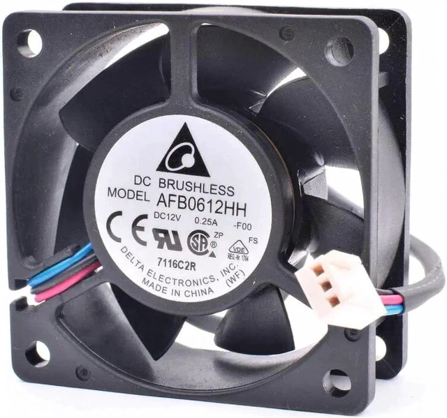 Alt view image 4 of 4 - AFB0612HH-F00 6cm 6025 60mm fan 60x60x25mm DC12V 0.25A server power cooling fan