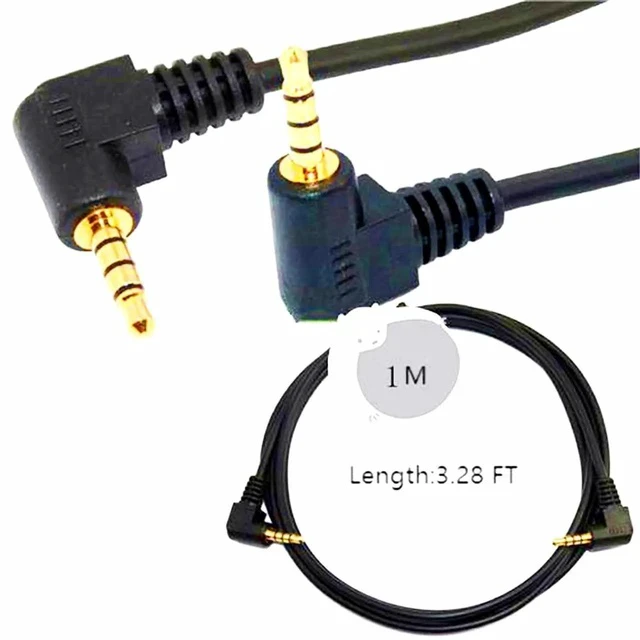 Alt view image 4 of 4 - 3.5mm Audio Cable Dual 90 Degree Angle Stereo 3.5mm Headphone Cable 4 Pole TRRS Male to Male Aux Cord 3.28ft/1m for Phone Tablet MP3 Laptop Microphone