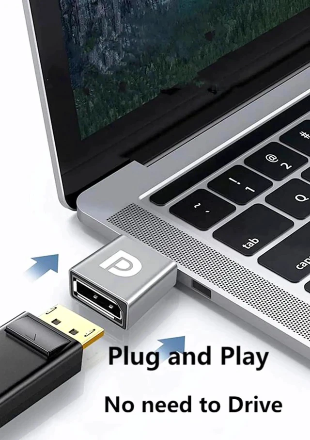 Alt view image 3 of 6 - Displayport Female to Displayport Male Adapter Converter 8K@60Hz DP 1.4 Male to DP Female Adapter Extender for Laptop PC TV Monitor