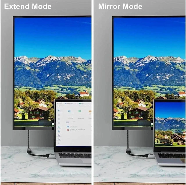 Alt view image 7 of 7 - DisplayPort 1.4 to HDMI 2.1 Ultra HD 8K Male to Female Cable 0.25m Converter 8K@60Hz 4K@120Hz Directional Compatible with DisplayPort PC and HDMI Displays Tvs