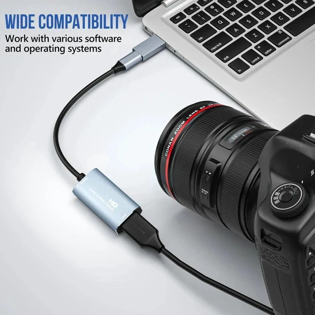 Alt view image 2 of 6 - Video Capture Card, 4K USB3.0 HDMI to USB C, 1080P 60FPS Capture Card for Streaming, Gaming, Video Recording Compatible with Windows Mac OS, OBS Zoom(Silver)