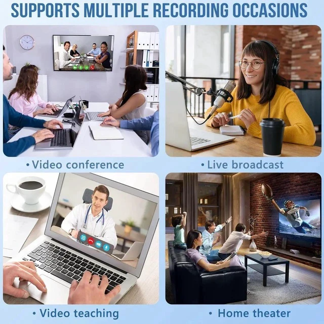 Alt view image 4 of 6 - Video Capture Card, 4K USB3.0 HDMI to USB C, 1080P 60FPS Capture Card for Streaming, Gaming, Video Recording Compatible with Windows Mac OS, OBS Zoom(Silver)