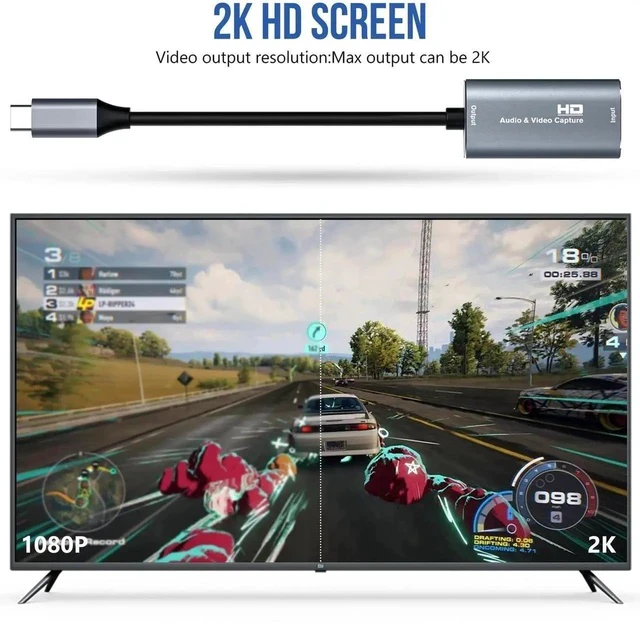Alt view image 5 of 6 - Video Capture Card, 4K USB3.0 HDMI to USB C, 1080P 60FPS Capture Card for Streaming, Gaming, Video Recording Compatible with Windows Mac OS, OBS Zoom(Silver)