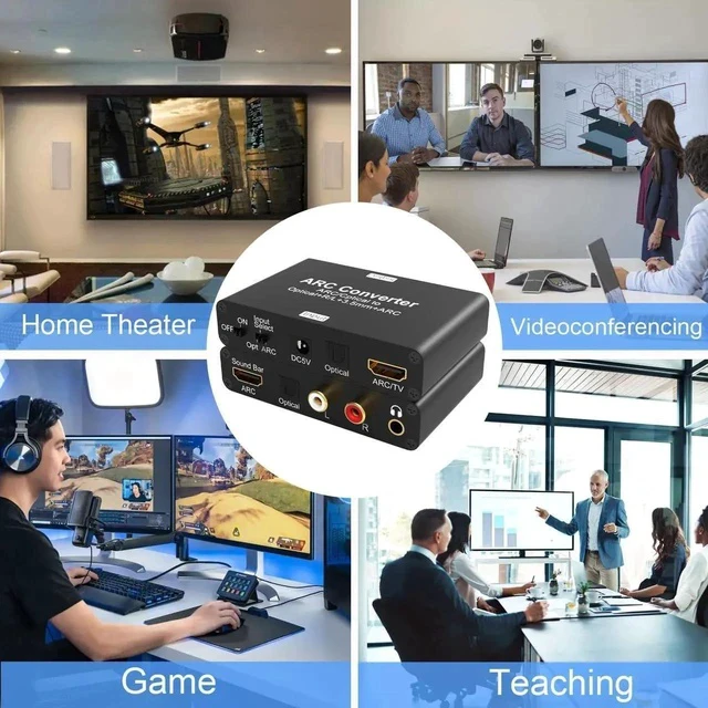 Alt view image 2 of 7 - ARC Audio Extractor, 192KHz Digital to Analog Audio Converter DAC Converter, HDMI ARC or SPDIF/Optical to HDMI, SPDIF/Optical, 3.5mm Jack & Stereo L/R Outputs for TV, DVD and Game Consoles