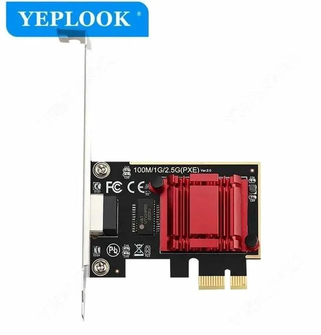 Main image of PCIe x1 2.5Gbps Ethernet Network Card with Heat Sink, RTL8125 Chip Single RJ45 2500Mbps LAN Adapter for Desktop Gaming PC