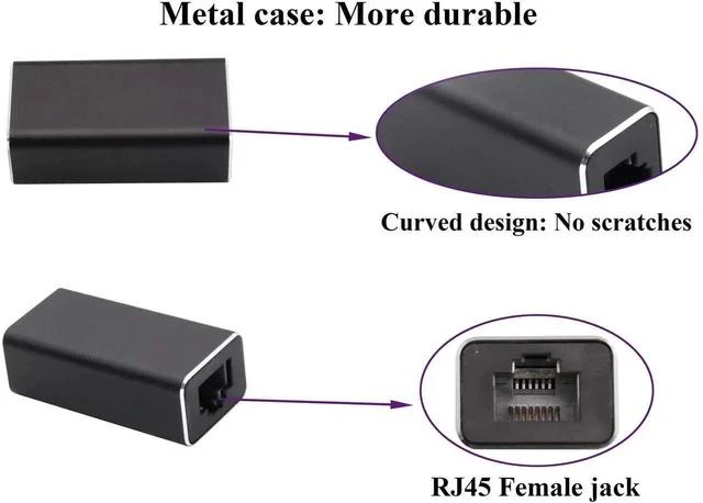 Alt view image 6 of 7 - RJ45 Coupler, Metal Shell RJ45 Female to Female Ethernet Extension, LAN Connector Inline Network Connectors for Cat7/Cat6/Cat5e/Cat5 Ethernet Cable (2 Pack)