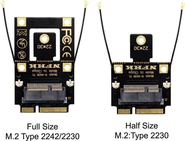 Alt view image 6 of 7 - ChenYang M.2 NGFF Key-A to Mini PCI-E WiFi Converter Adapter, M.2 Wireless Card Riser Compatible with Intel 9260/8265/7260 WiFi6 WiFi7 AC BT Cards