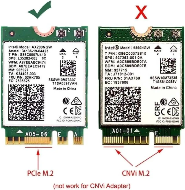 Alt view image 7 of 7 - ChenYang M.2 NGFF Key-A to Mini PCI-E WiFi Converter Adapter, M.2 Wireless Card Riser Compatible with Intel 9260/8265/7260 WiFi6 WiFi7 AC BT Cards