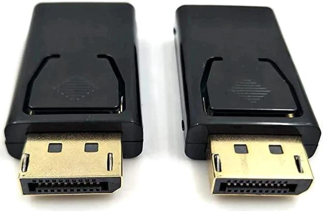 Alt view image 2 of 6 - 2Pack DP to HDMI Adapter 4K 3D DisplayPort DP to HDMI Converter Male to Female 14V Gold Plated Black Displayport Male to HDMI Female