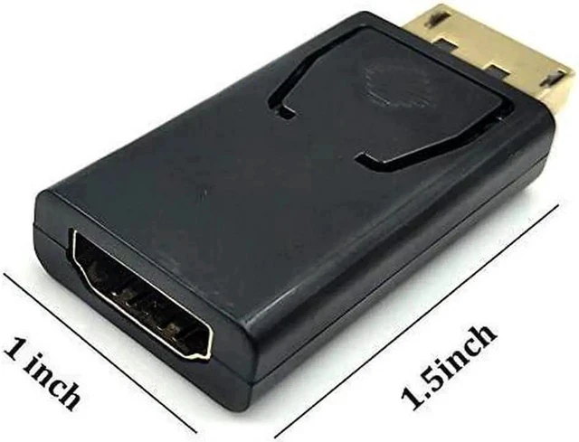 Alt view image 3 of 6 - 2Pack DP to HDMI Adapter 4K 3D DisplayPort DP to HDMI Converter Male to Female 14V Gold Plated Black Displayport Male to HDMI Female