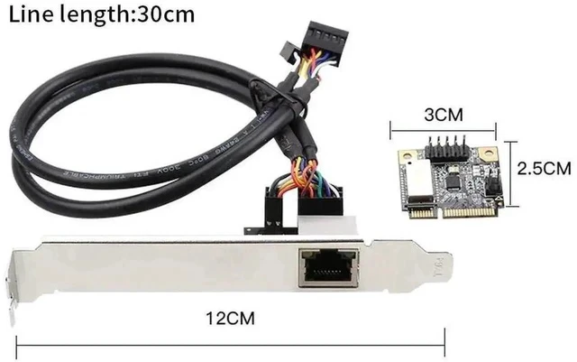 Alt view image 4 of 4 - M.2 B Key M Key Gigabit Ethernet Adapter Card, 10/100/1000Mbps M.2 to RJ45 LAN Card with Realtek RTL8111H Chip for Mini PC & Laptop