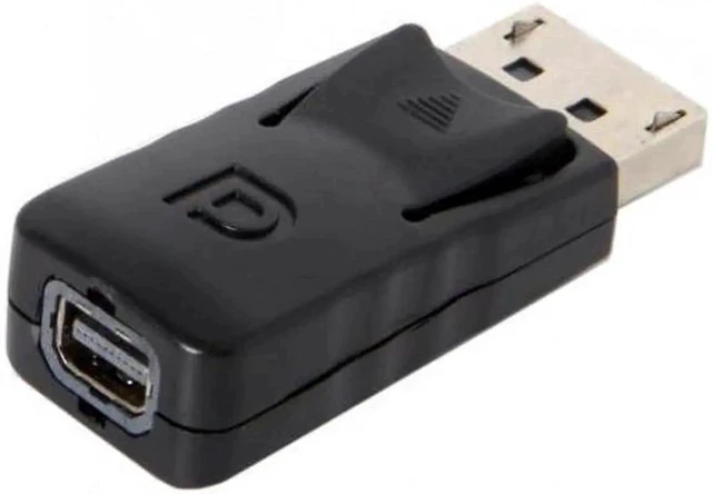 Alt view image 7 of 7 - Black DP DisplayPort Male to Mini DP DisplayPort Female Adapter for Displays HDTV Monitor