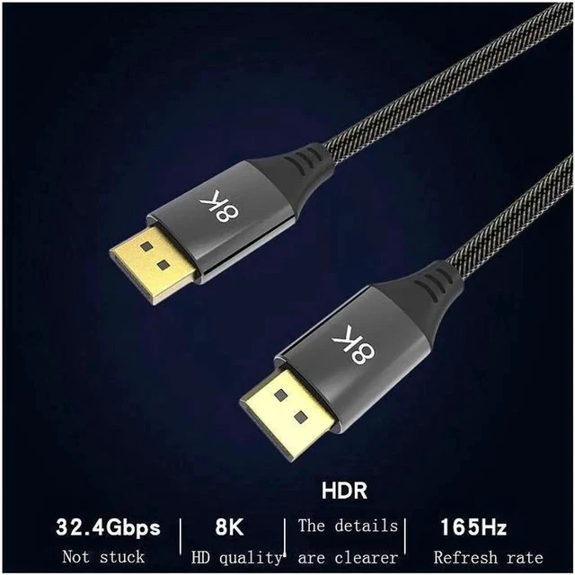 Alt view image 5 of 5 - 1.5m DP1.4 Version 8K DisplayPort Male to Male Computer Monitor HD Cable