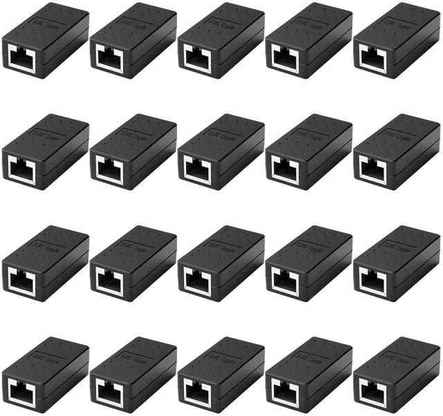 Main image of RJ45 Inline Coupler,RJ45 Coupler, Network Coupler, for Cat7/Cat6/Cat5e/cat5 Ethernet Cable Extender Connector - Female to Female, Black 20 Pack