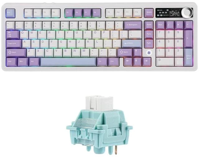 Alt view image 2 of 2 - AJAZZ AK980 96% Gaming Keyboard with LEOBOG Ice Vein 100 Pcs 42gf Linear Keyboard Switches