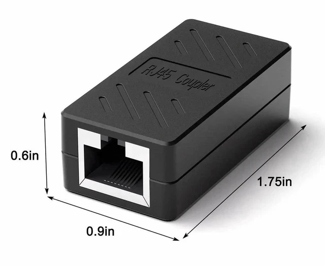 Alt view image 7 of 7 - RJ45 Inline Coupler,RJ45 Coupler, Network Coupler, for Cat7/Cat6/Cat5e/cat5 Ethernet Cable Extender Connector - Female to Female, Black 20 Pack