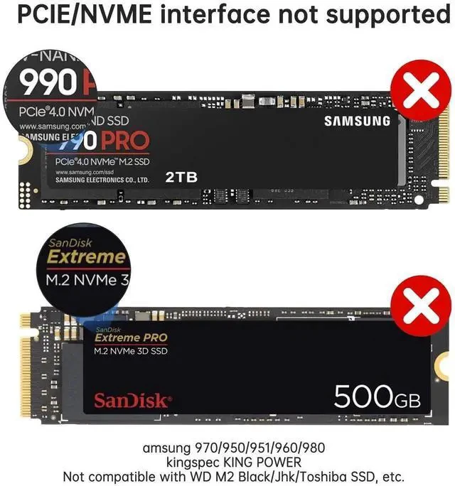 Alt view image 4 of 6 - M.2 SATA NGFF to SATA Adapter (Not Support NVME/ M.2 PCIE) 6Gbps Dual NGFF MSATA B Key/ B&M Key SSD to 2.5" III Converter Adapter Max 4TB Support 2230 2242 2260 2280 SSDs