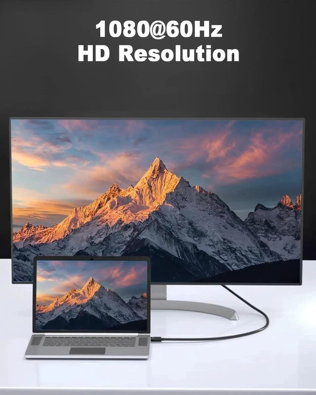 Alt view image 7 of 7 - DisplayPort to VGA Cable 6FT/1.8M, Displayport to VGA Adapter Gold Plated 1080P@60Hz for Monitor, Laptop, PC, TV, Projector (Not Bidirectional)