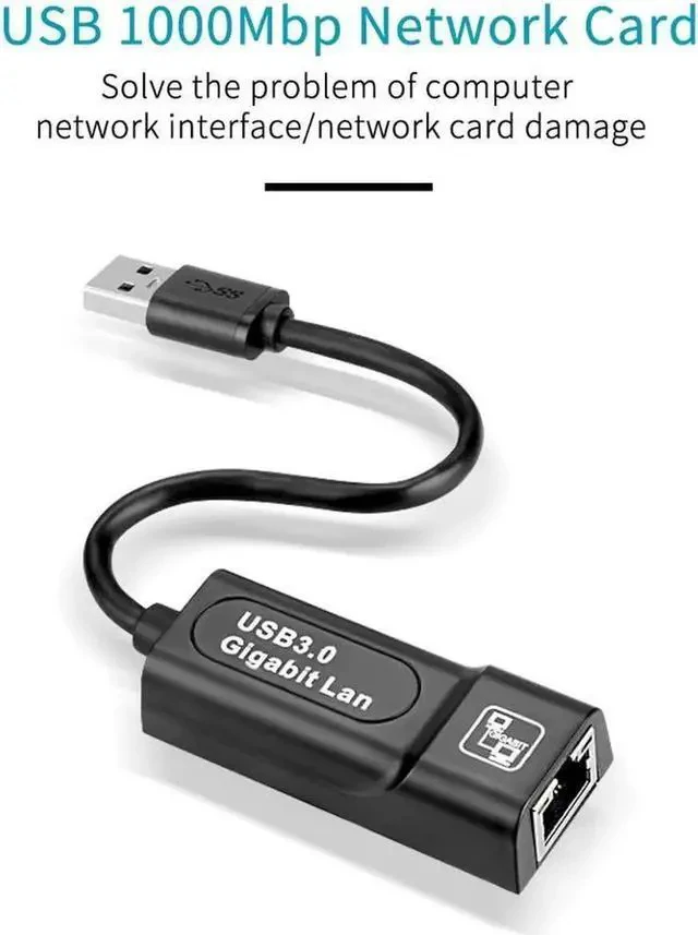 Alt view image 3 of 7 - USB to Ethernet Adapter USB 3.0 to 10/100/1000 Gigabit Ethernet LAN Network Adapter, Support Windows 10/8.1/8/7/Vista/XP for Desktop Laptop Apple MacBook Linux