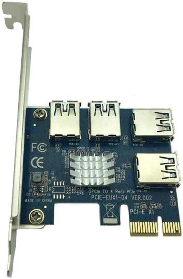 Alt view image 3 of 3 - 4 Ports USB 3.0 PCI-E Express 1X to 4X Converter Expansion Card Adapter PCIe X1 Riser Card For BTC Bitcoin Mining Machine