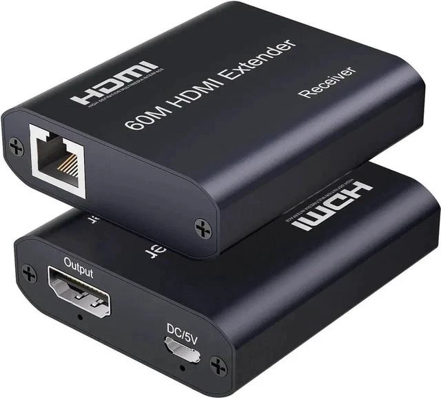 Main image of HDMI Extender Over Cat5e/6/7 196ft/60m, 1080p@60Hz UHD Udp Extender, 1 HDMI Over Ethernet, Supports HDCP 1.2 HDMI 1.3 EDID (Transmitter and Receiver)