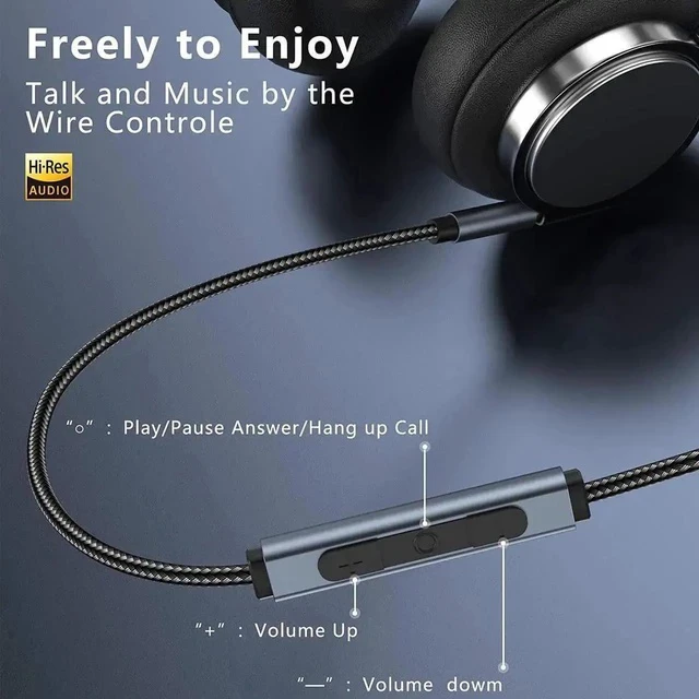 Alt view image 3 of 7 - USB C to 3.5mm Aux Jack Audio Cable, Type C Adapter to 3.5mm Headphone Stereo Cord Car Audio Converter with Mic and Volume Control for