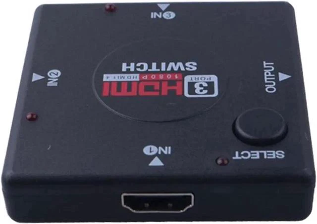 Alt view image 2 of 4 - 3 in 1 Out Manual HDMI Switch 3-Port 1080P Full HD Selector, 1×3 HDMI Manual Switcher Supports 1920×1080 Resolution for DVD Players, PC, Laptops & HDMI Media Devices