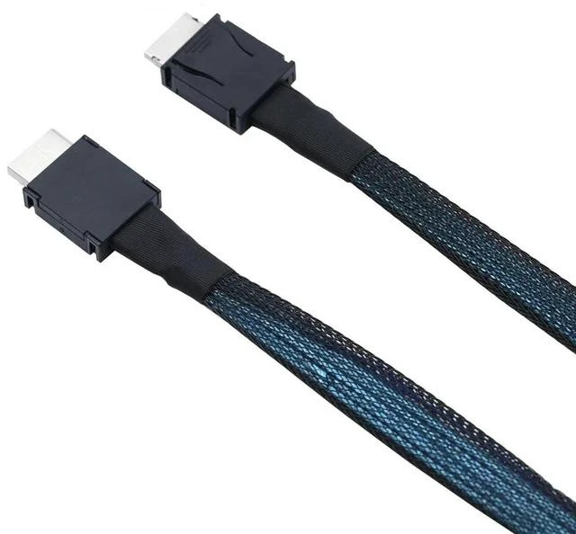 Alt view image 3 of 5 - AJMRTC 50CM PCIe Oculink Mini SAS SFF-8611 4I to SFF-8611 4I Internal Server Cable, High Speed Multi-Shield Hard Drive Data Wire for RAID Controller Card, NVMe SSD Array, Hard Disk Storage Backplane,