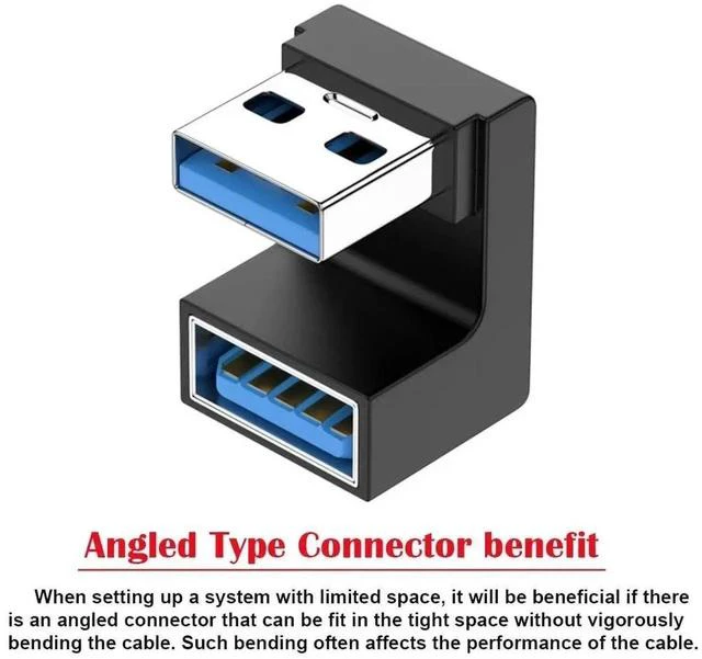 Alt view image 4 of 6 - 10Gbps USB 3.1 Gen2 Type C Male to Female Adapter, 360° Down Opposite U-Shape Back Angled Elbow Converter Support Charging Data & 4K Video for Laptops, Handheld Consoles & Phones