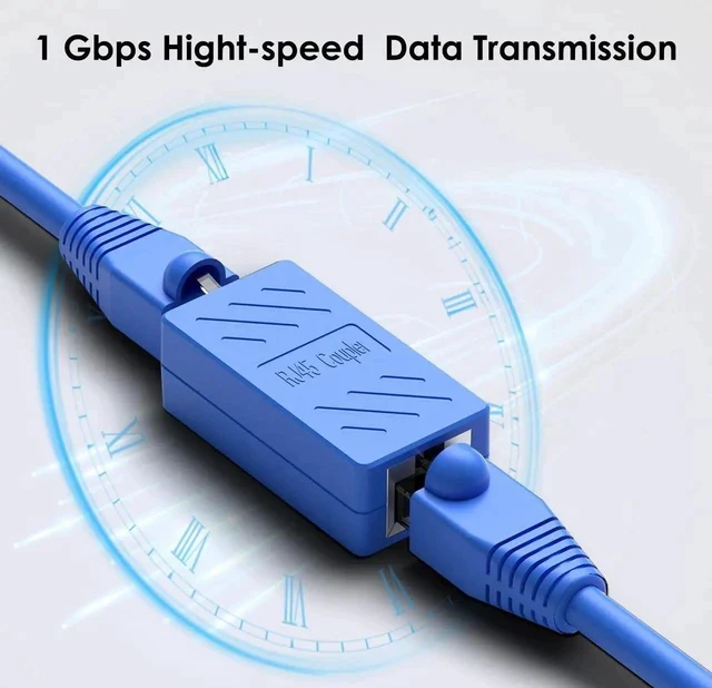 Alt view image 7 of 7 - 30 Pack Blue RJ45 Female to Female Inline Ethernet Coupler, Network Cable Extender Connector Compatible with Cat5/Cat5e/Cat6/Cat7/Cat8 Ethernet Wires