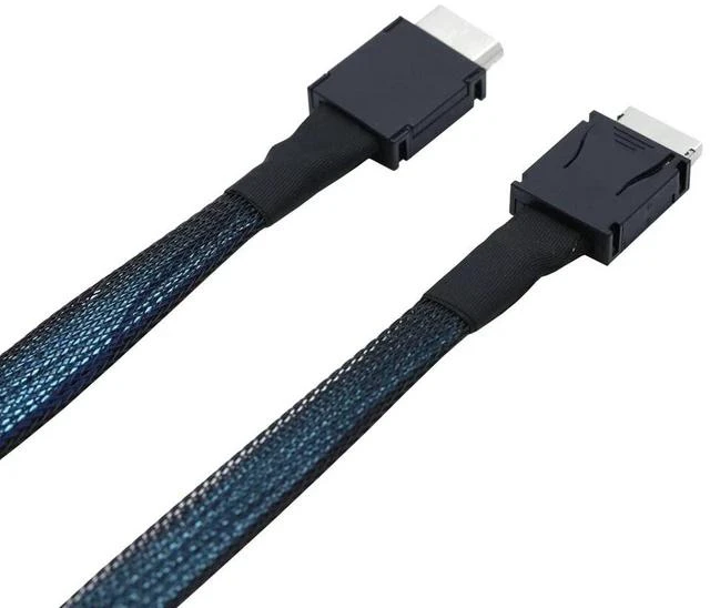 Alt view image 5 of 5 - AJMRTC 1M SFF-8611 4I to SFF-8611 4I Oculink Internal Server Cable, Shielded High Bandwidth Storage Wire for RAID Card, NVMe SSD Backplane, Data Center Server Hard Drive Array