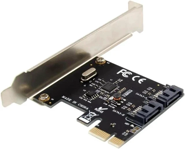 Alt view image 2 of 3 - PCI-E 2.0 to 6G Expansion Card Dual Port SATA3 Hard Disk Conversion