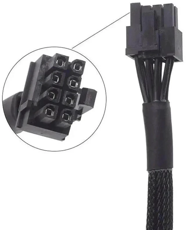 Alt view image 5 of 6 - 1PCS Dual PCIe 8Pin (6+2) Sleeved GPU Power Cable Compatible with Seasonic Modular PSU X-650 X-750 X-850 X-1050 X-1250, Braided Modular Graphics Card Power Supply Wire