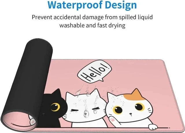 Alt view image 6 of 7 - Pink Cute Kittens Cat Gaming Mouse Pad Large XL Kawaii Desk Mat Long Extended Pads Big Mousepad for Home Office Decor Accessories