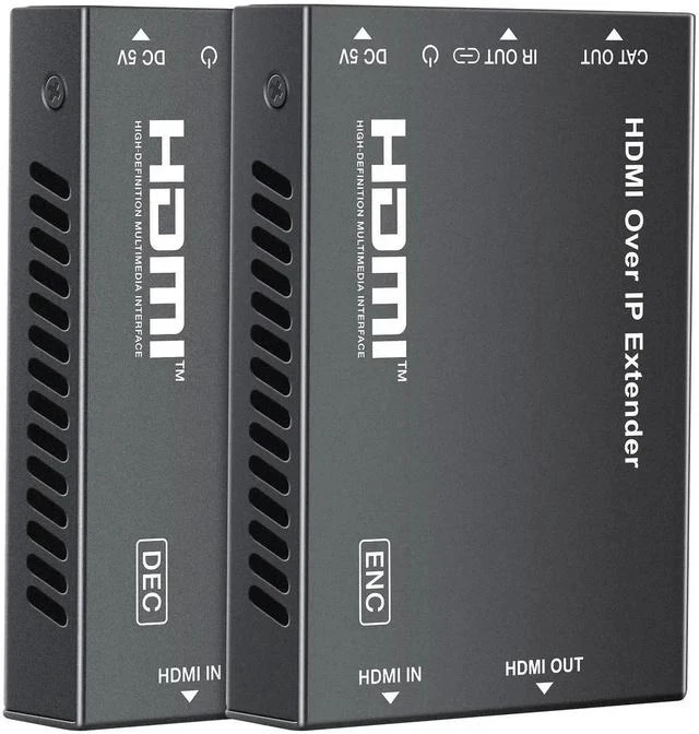 Main image of HDMI Extender Over Cat 5e/6/7, Full HD 1080P Aluminum Alloy HDMI Over Ethernet Extender Balun Adapter with POC, EDID, Deep Color, Dobly Digital/DTS (500FT-1080P)