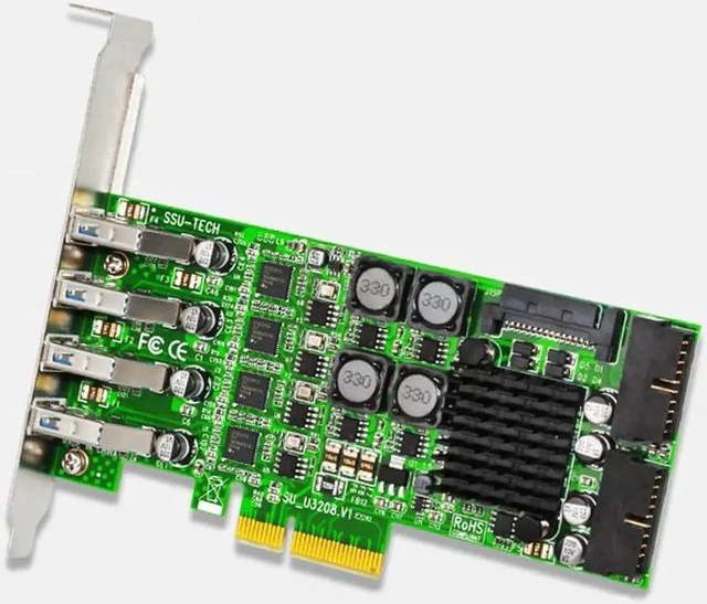Alt view image 6 of 6 - Add On Card PCI Express USB 3.0 PCI-E 19 Pin USB 3.0 Adapter PCI-E to USB 3.0 Controller PCI E PCIE USB3.0 Expansion Card