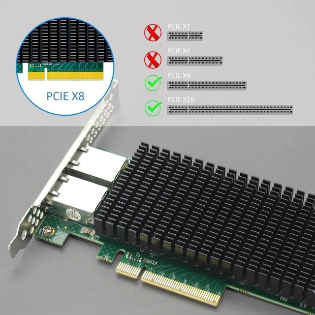 Alt view image 6 of 7 - ST7318 2-Port 10G RJ45 Ethernet Network Card with Intel X540 Controller, PCIE 2.0 X8 Interface, Support Windows 11/10/Windows Server/Linux/ESX/VMware ESXi(Not Support Mac OS)