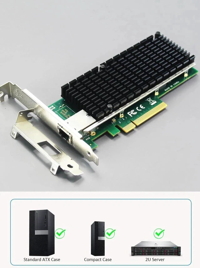 Alt view image 3 of 7 - ST7215 1-Port 10Gb RJ45 Ethernet Network Card with Intel X540 Controller, PCIE 2.0 X8 Interface, Support Windows 11/10/Windows Server/Linux/ESX/VMware ESXi(Not Support Mac OS)