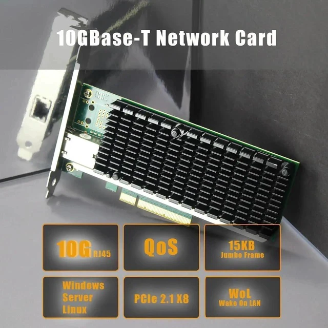 Alt view image 4 of 7 - ST7215 1-Port 10Gb RJ45 Ethernet Network Card with Intel X540 Controller, PCIE 2.0 X8 Interface, Support Windows 11/10/Windows Server/Linux/ESX/VMware ESXi(Not Support Mac OS)