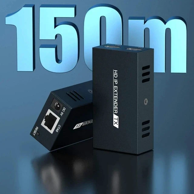Alt view image 3 of 7 - HDMI Extender Over IP 150m/492ft Transmission Via Cat5e/Cat6/Cat7/Cat8 Network Cable Support Local Loopout and Transmission 1 to Multiple Via Network Switch
