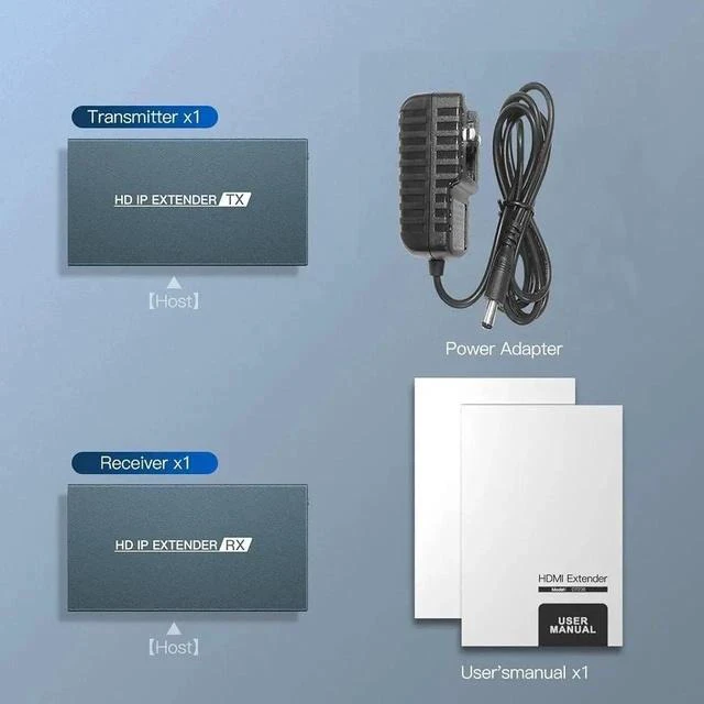 Alt view image 6 of 7 - HDMI Extender Over IP 150m/492ft Transmission Via Cat5e/Cat6/Cat7/Cat8 Network Cable Support Local Loopout and Transmission 1 to Multiple Via Network Switch
