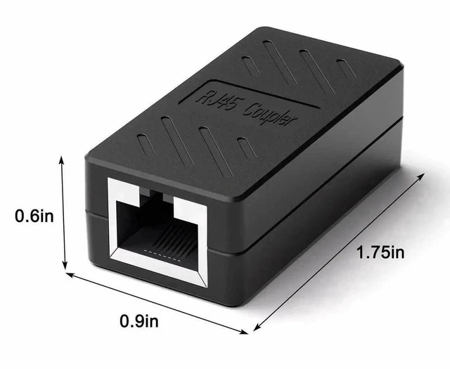Alt view image 6 of 7 - 40 Pack Gigabit RJ45 Coupler, Female to Female Inline Ethernet Extender Connector Black, LAN Cable Extension Adapter Compatible with Cat5 Cat5e Cat6 Cat7 Cat8 Network Cables