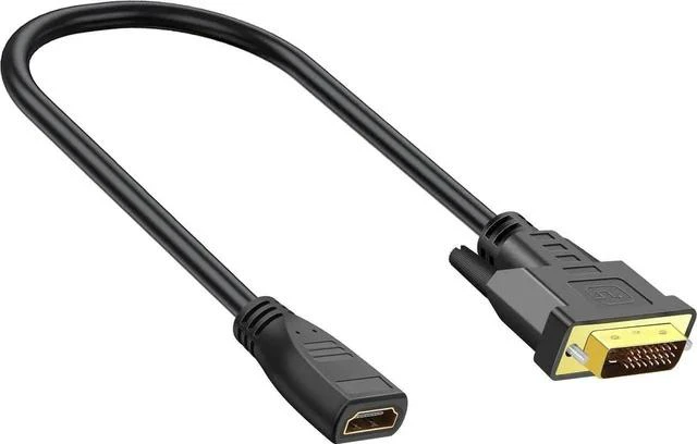 Main image of DVI to HDMI Adapter Bi-Directional HDMI to DVI Cable 1080P HDMI Female to DVI-D (24+1) Male Video Cord Converter for Monitor, HDTV, TV Box, Projector, Blu-ray