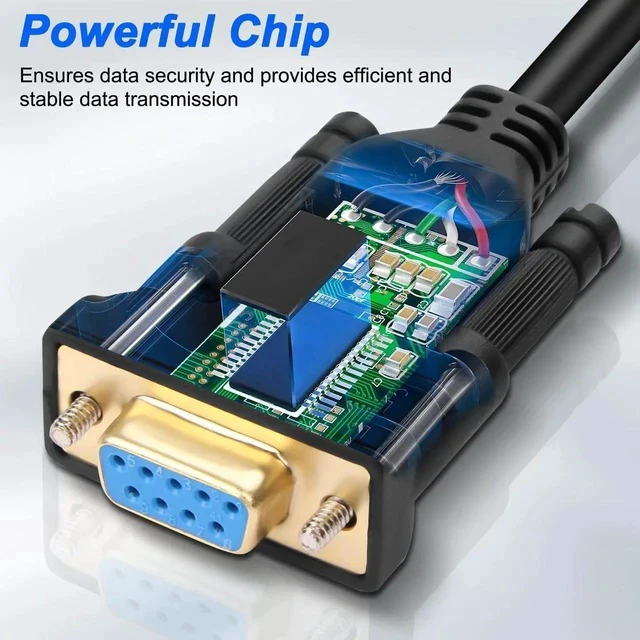 Alt view image 3 of 7 - USB to RS232 DB9 Serial Adapter Cable USB A Male to D-SUB 9-Pin Female Converter Cord with Gold Plated Support Winows11/10/8.1/8/7 Vista/XP and Mac OS -1.5M/4.29FT