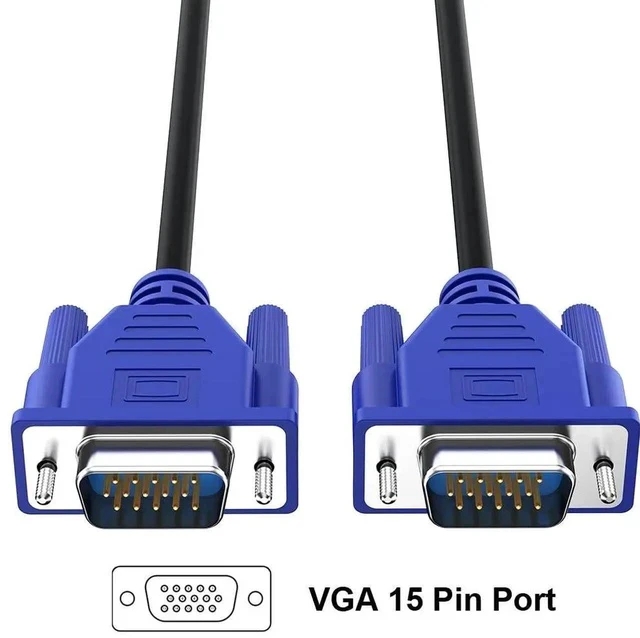 Alt view image 5 of 7 - VGA Cable 5 Feet 5-Pack, Male VGA to VGA Male Monitor Computer Cable Adapter Cord HD15 1080P Full HD High Resolutionfor TV Computer Projector-Blue