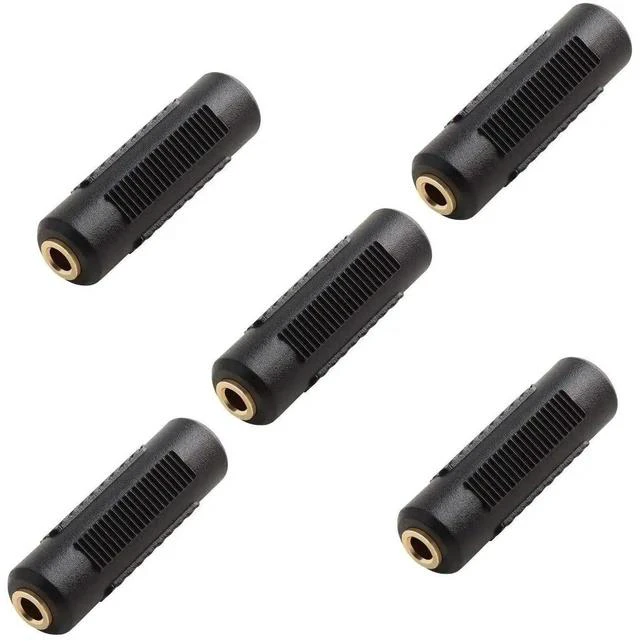 Main image of 3.5mm Stereo Jack to 3.5mm Stereo Jack Adapter Connectors Stereo Coupler Female to Female Gold Plated (Pack of 5)