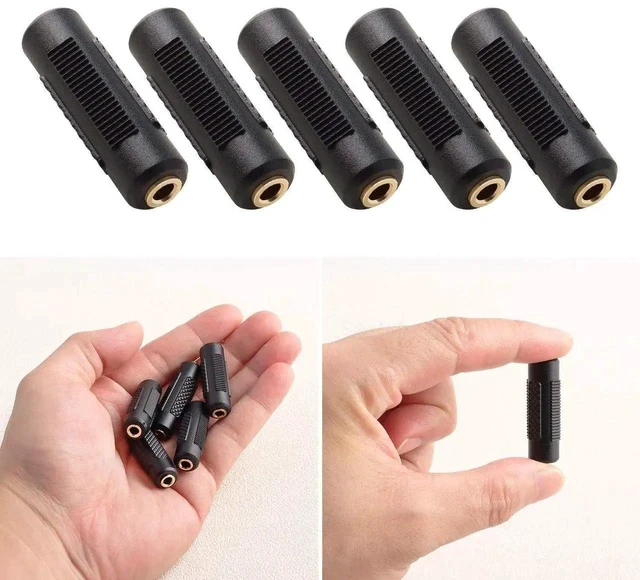 Alt view image 3 of 7 - 3.5mm Stereo Jack to 3.5mm Stereo Jack Adapter Connectors Stereo Coupler Female to Female Gold Plated (Pack of 5)